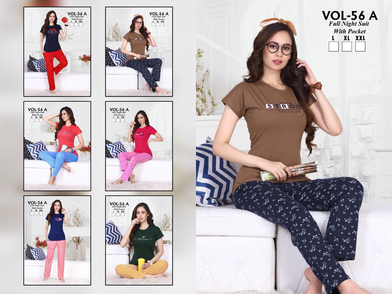 Ft New 56 A Shinker Night Suit Cotton Wholesale Night Suit Collection
